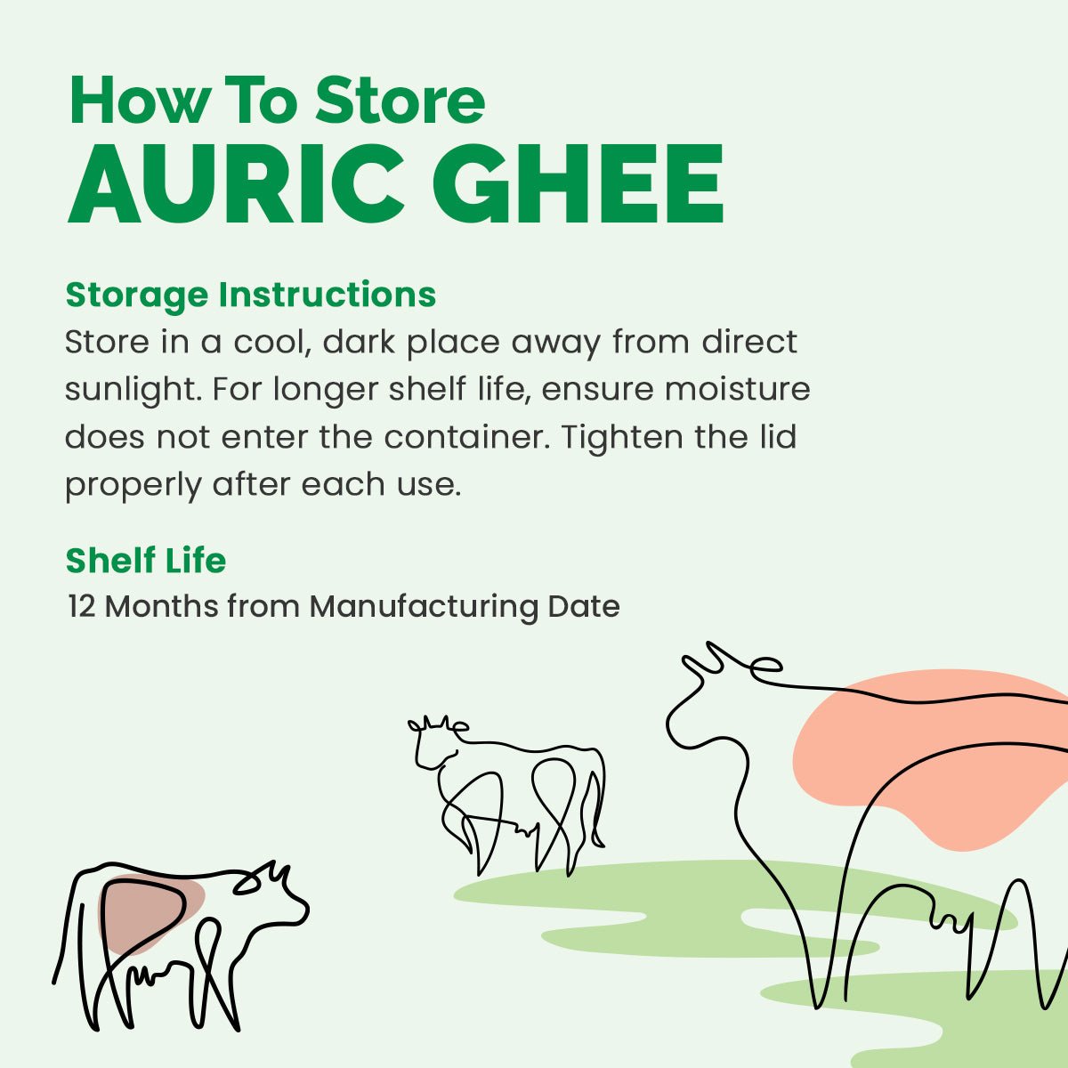 Auric A2 Ghee : Grass - Fed Ghee, Keto, Pasture Raised, Lactose and Casein Free, Certified Paleo - from the land of Lord Krishna - auric