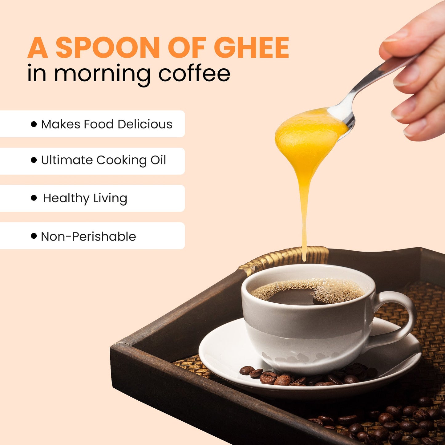 Auric A2 Ghee : Grass - Fed Ghee, Keto, Pasture Raised, Lactose and Casein Free, Certified Paleo - from the land of Lord Krishna - auric