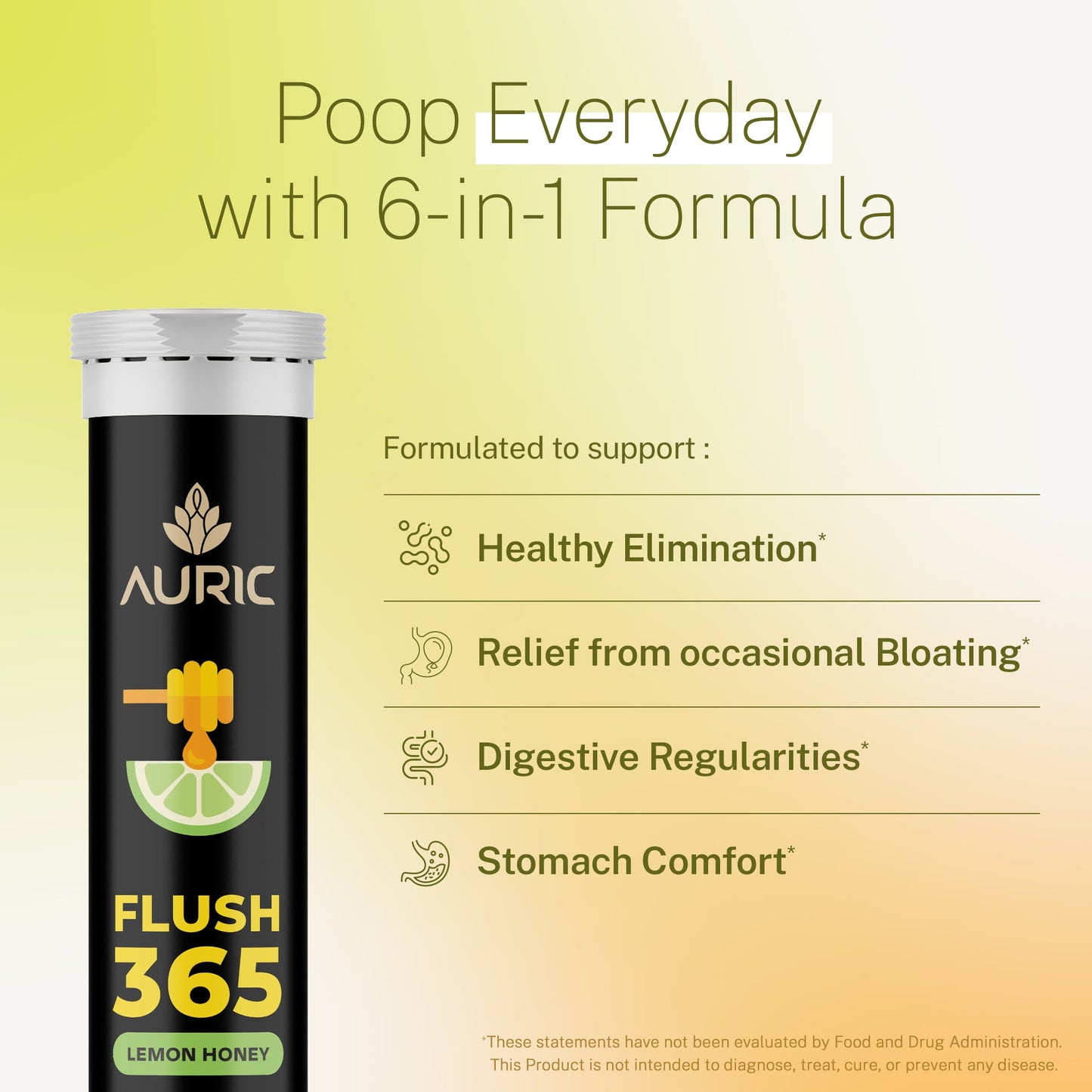 Flush365 Effervescent Tablet - Drop Fizz & Drink - auric