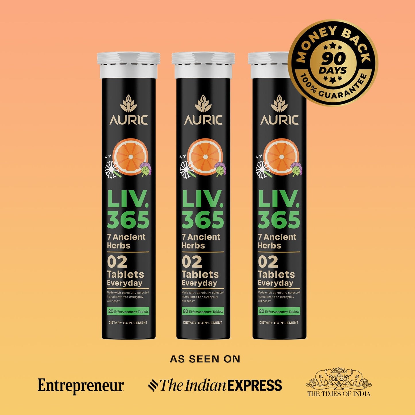 Herbal Liv 365 Supplement | Advanced formula with Milk Thistle and 6 Herbs | Drop - Fizz - Detox - auric