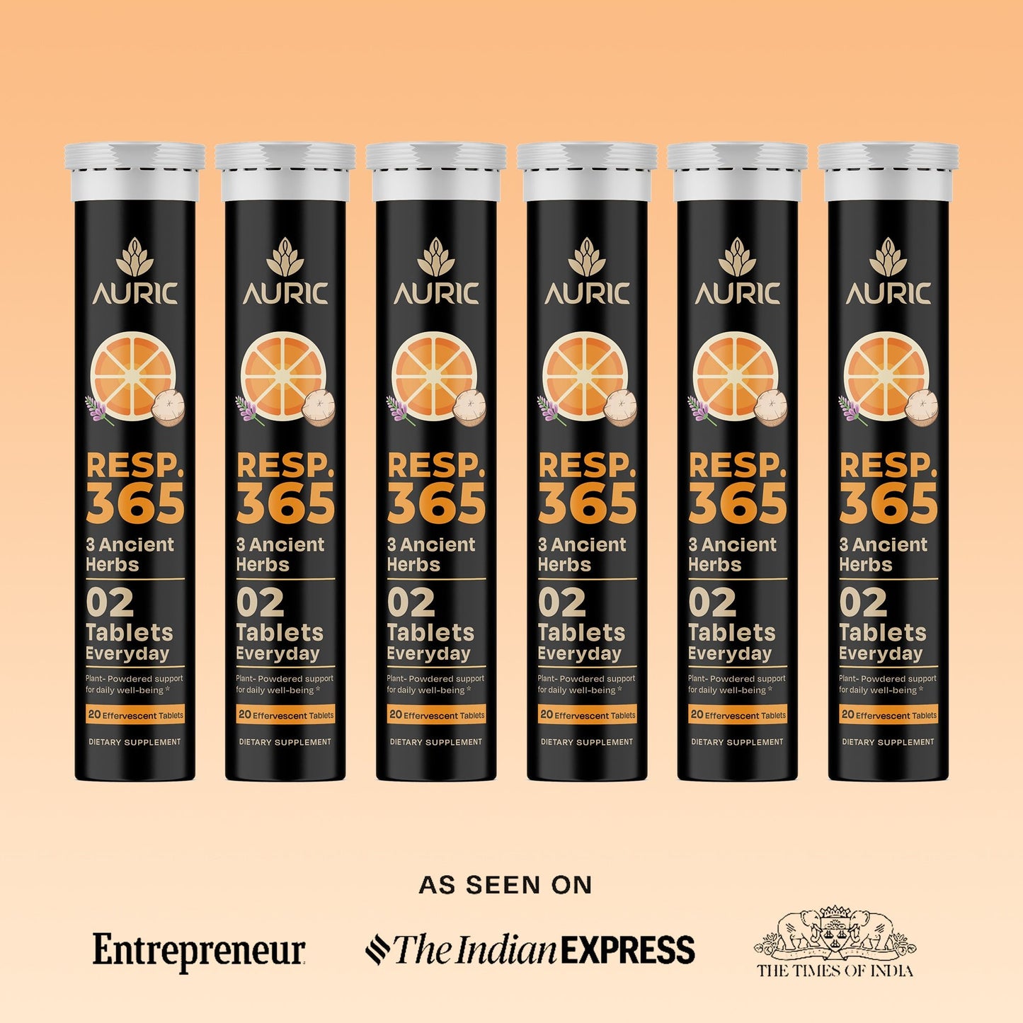 Resp 365 Effervescent Tablet - Drop Fizz & Drink - auric