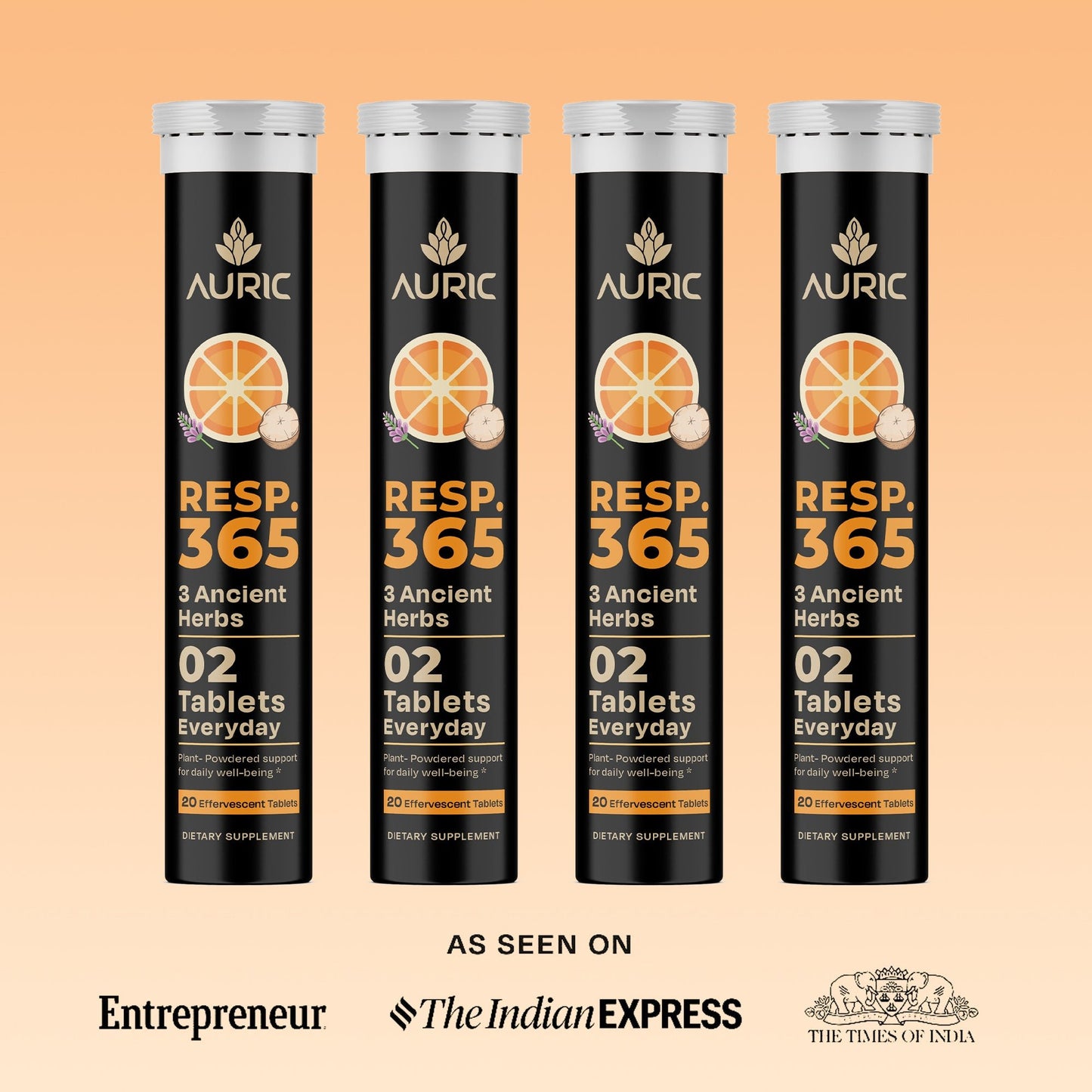 Resp 365 Effervescent Tablet - Drop Fizz & Drink - auric