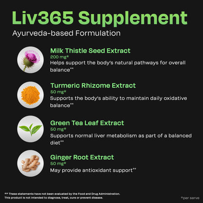 Liv 365 Green Effervescent Tablet | Supports overall wellbeing and normal body functions | Made with premium herbal extracts | Drop - Fizz - Drink