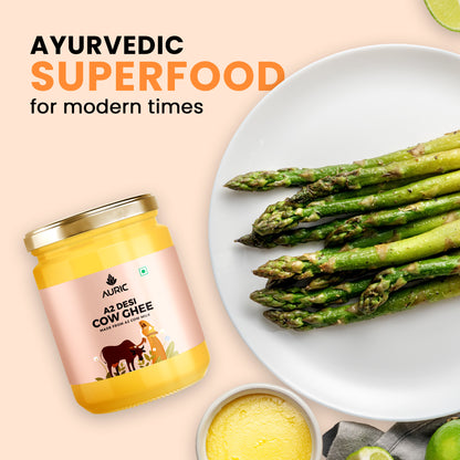 Auric A2 Ghee : Grass-Fed Ghee, Keto, Pasture Raised, Lactose and Casein Free, Certified Paleo - from the land of Lord Krishna