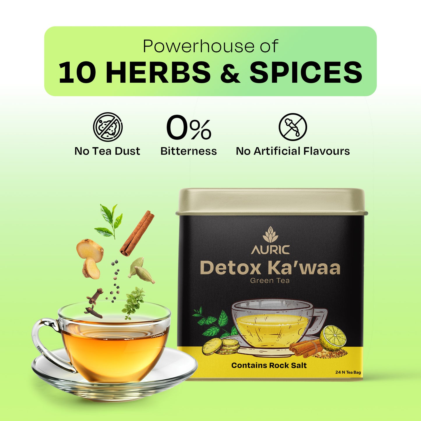 Liver Detox Effervescent Tablet and Detox Ka'waa Green Tea | Detoxify, Lower Cholesterol, Fight Fatty Liver