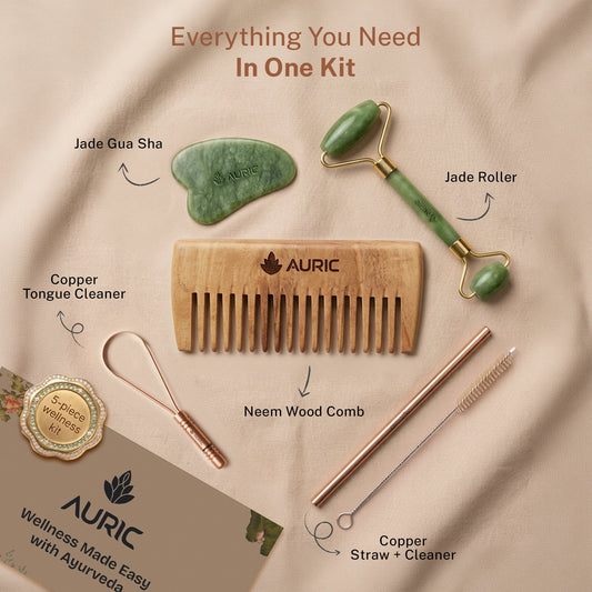 Auric Flow Wellness Kit - Daily Ayurvedic Self-Care Ritual Set - auric