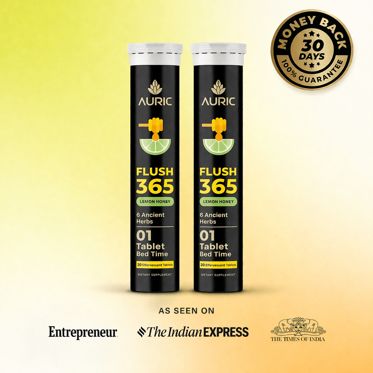 Flush365 Effervescent Tablet - Drop Fizz & Drink - auric