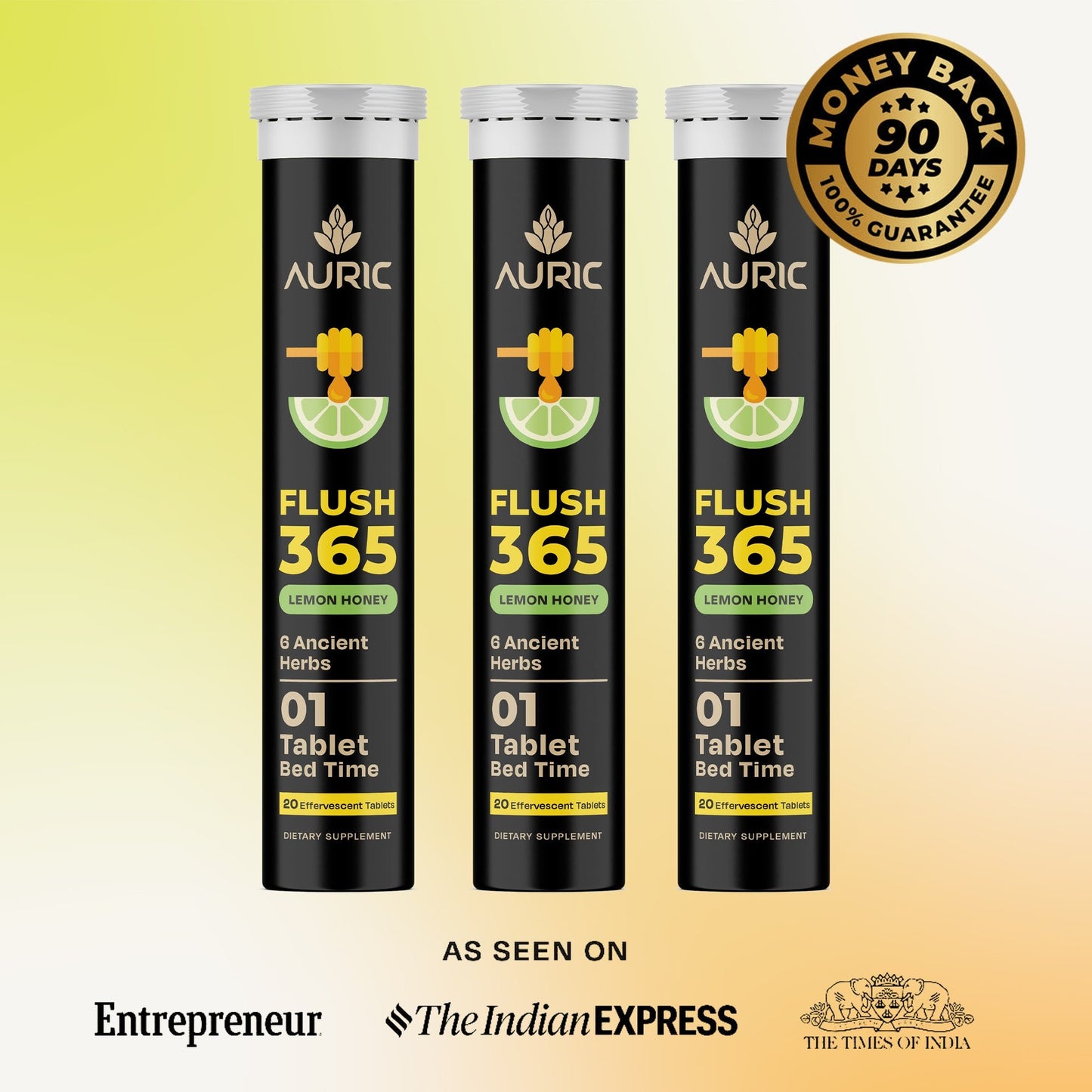 Flush365 Effervescent Tablet - Drop Fizz & Drink - auric