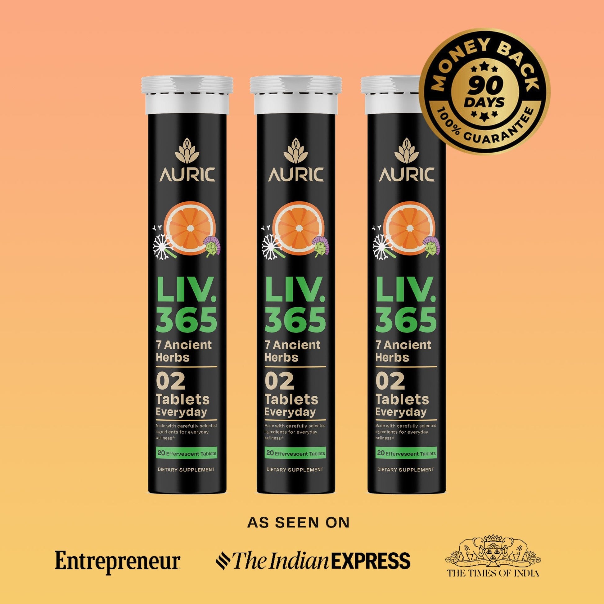 Herbal Liv 365 Supplement | Advanced formula with Milk Thistle and 6 Herbs | Drop - Fizz - Detox - auric