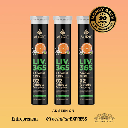 Herbal Liv 365 Supplement | Advanced formula with Milk Thistle and 6 Herbs | Drop - Fizz - Detox - auric