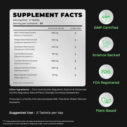 Herbal Liver Support Supplement | Advanced formula with Milk Thistle and 9 Herbs | Drop - Fizz - Detox - auric