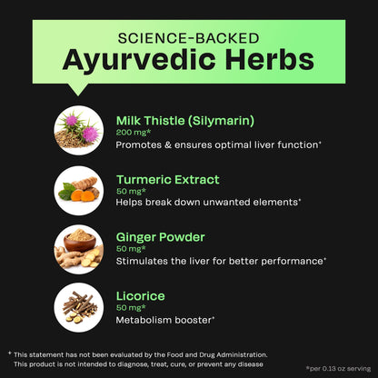 Herbal Liver Support Supplement | Advanced formula with Milk Thistle and 9 Herbs | Drop - Fizz - Detox | Lime Flavour - auric