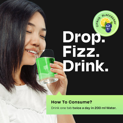 Herbal Liver Support Supplement | Advanced formula with Milk Thistle and 9 Herbs | Drop - Fizz - Detox | Lime Flavour - auric