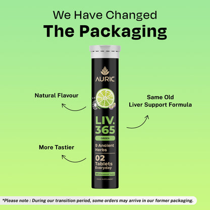 Herbal Liver Support Supplement | Advanced formula with Milk Thistle and 9 Herbs | Drop - Fizz - Detox | Lime Flavour - auric