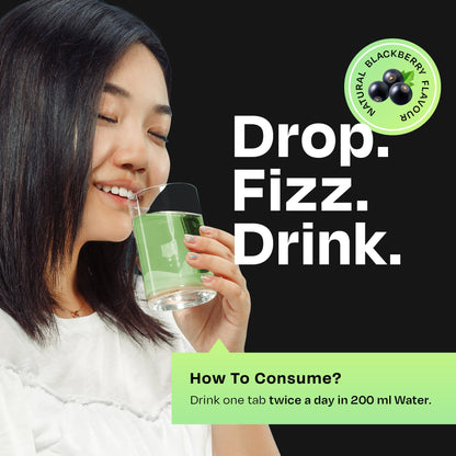 Liv 365 Green Effervescent Tablet | Supports overall wellbeing and normal body functions | Made with premium herbal extracts | Drop - Fizz - Drink - auric