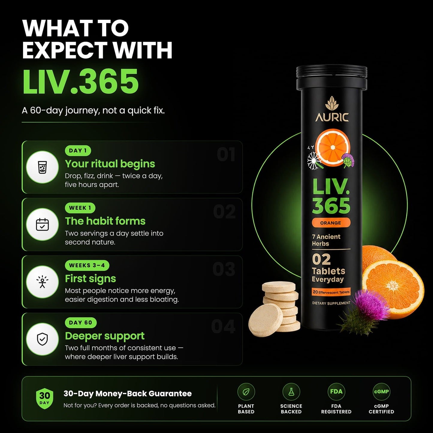 Liv 365 Liver Support Supplement | Advanced formula with Milk Thistle and 9 Herbs - auric