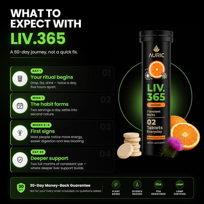 Liv 365 Liver Support Supplement | Advanced formula with Milk Thistle and 9 Herbs - auric
