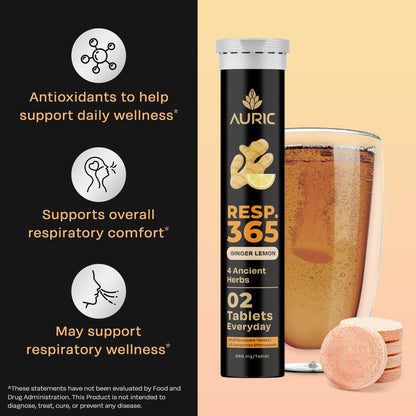 Resp 365 Effervescent Tablet - Drop Fizz & Drink - auric