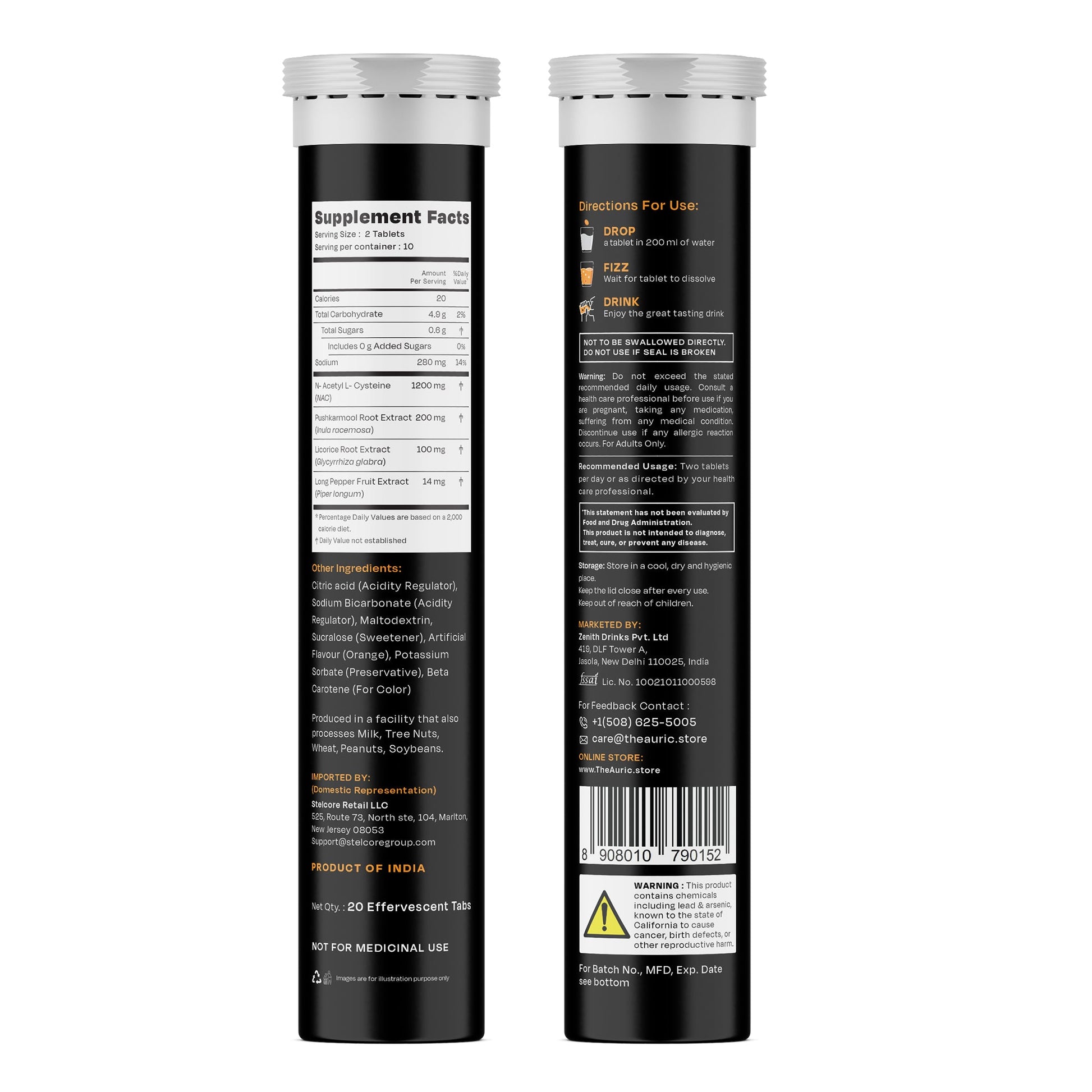 Resp 365 Effervescent Tablet - Drop Fizz & Drink - auric