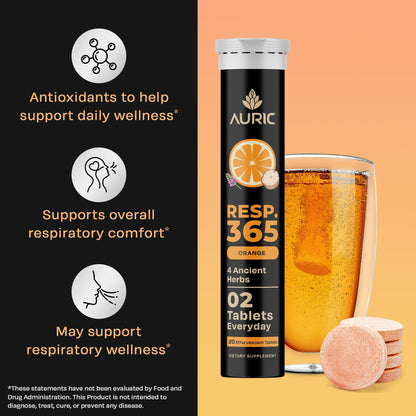 Resp 365 Effervescent Tablet - Drop Fizz & Drink - auric