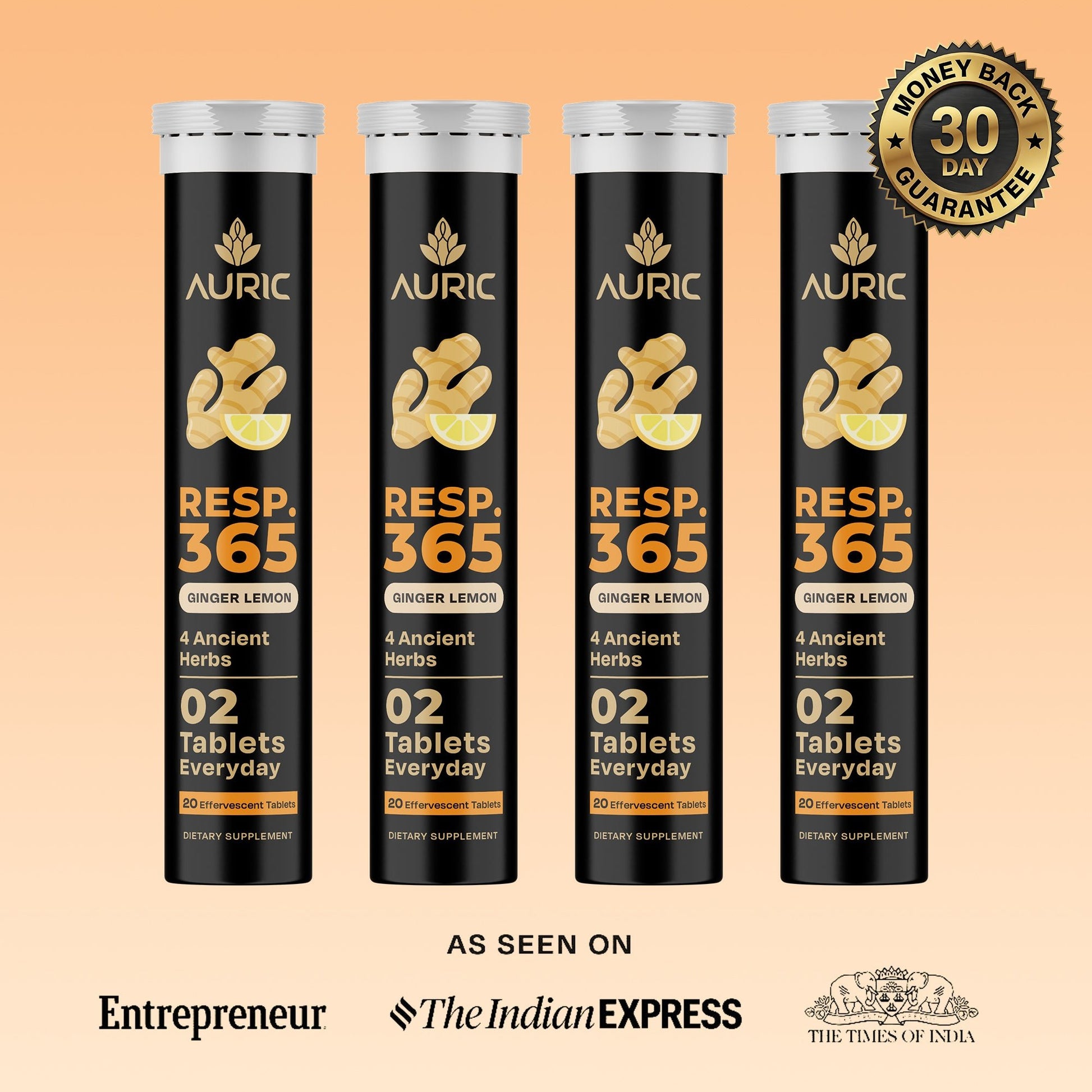 Resp 365 Effervescent Tablet - Drop Fizz & Drink - auric