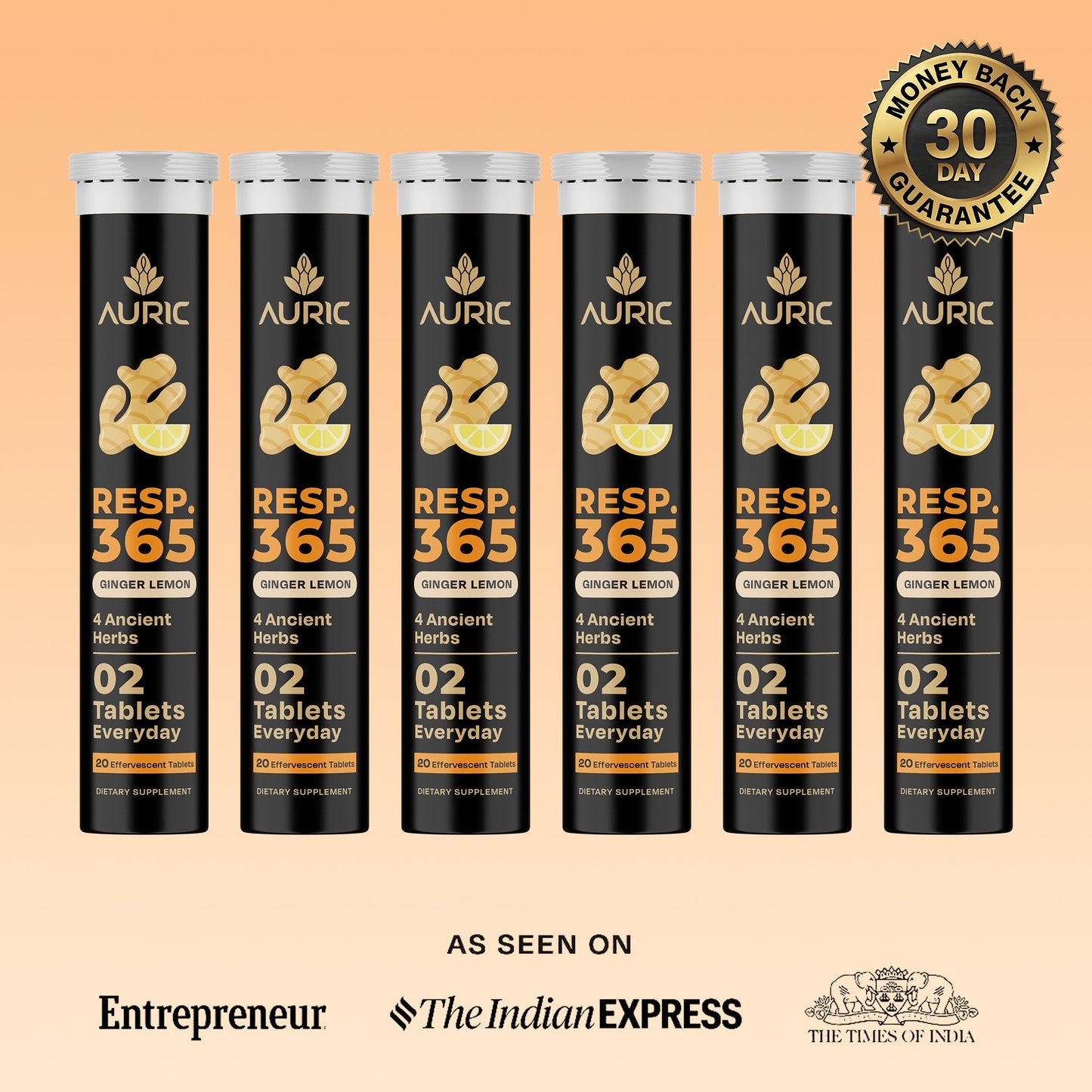 Resp 365 Effervescent Tablet - Drop Fizz & Drink - auric