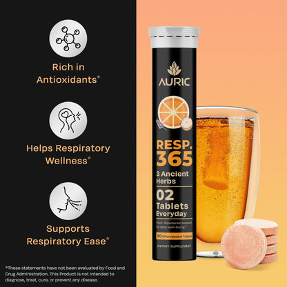 Resp 365 Effervescent Tablet - Drop Fizz & Drink - auric