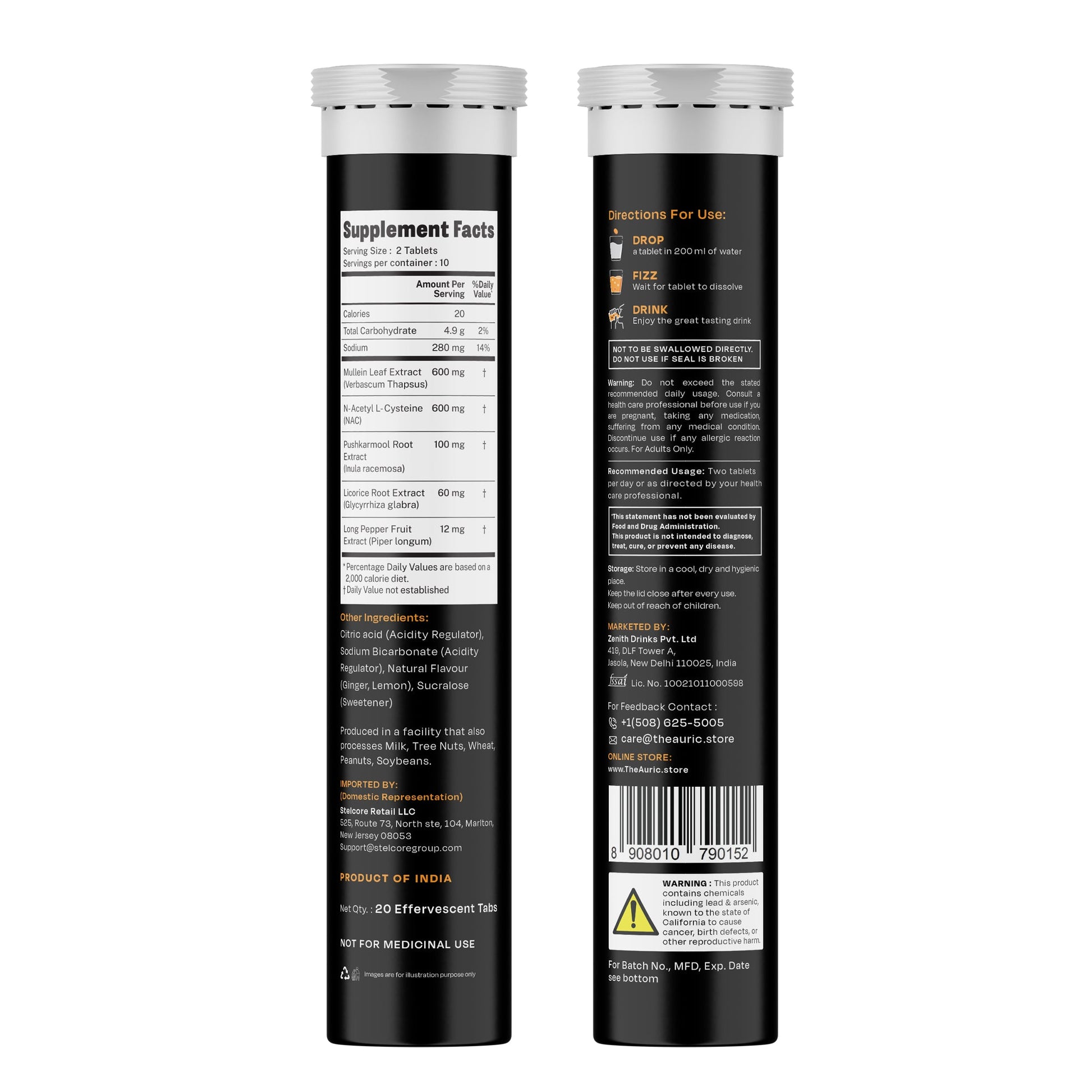 Resp 365 Effervescent Tablet - Drop Fizz & Drink - auric