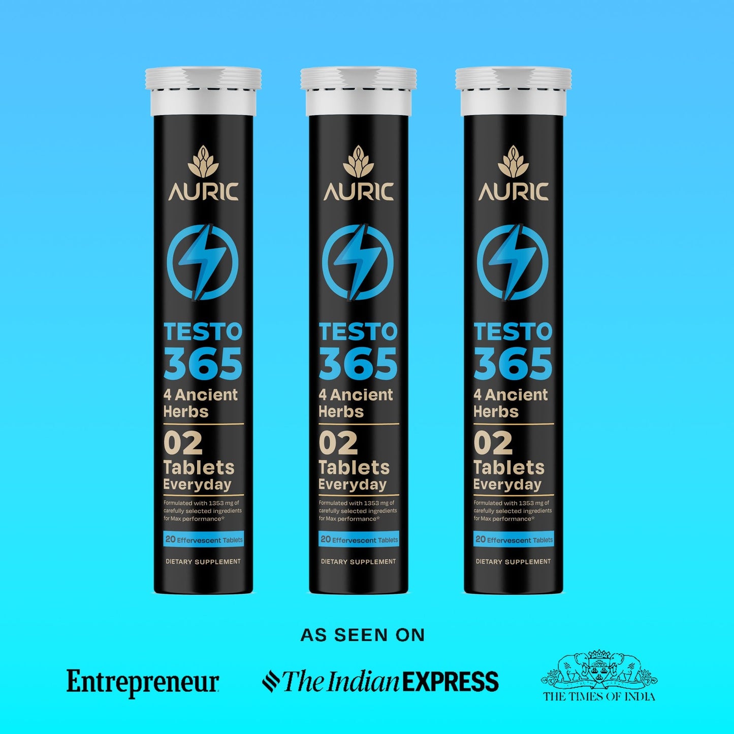 Testo 365 Effervescent Tablets - Drop Fizz & Drink - auric