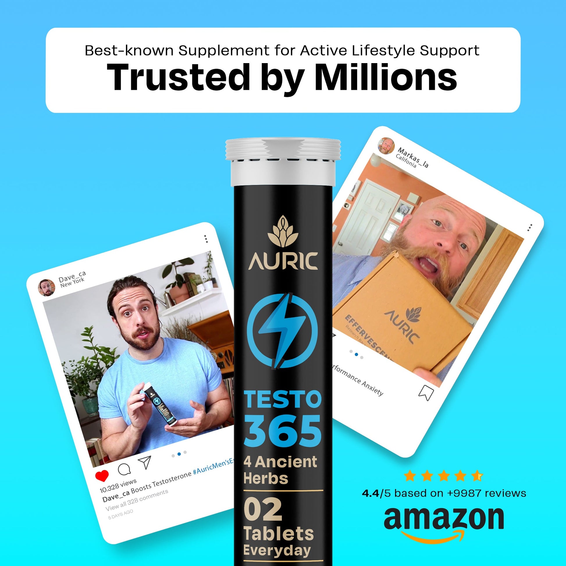 Testo 365 Effervescent Tablets - Drop Fizz & Drink - auric